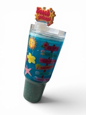 Beach Please 30 oz Beach Fill Acrylic Tumbler w/ Topper